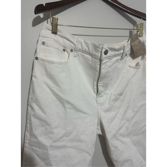 NWT New Madewell 90's Straight Crop Jeans Ivory Lighthouse Raw Hem Size 31 Women - Picture 5 of 13